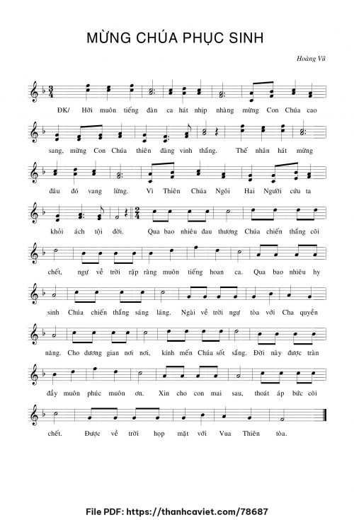 Mừng Chúa Phục Sinh - Hoàng Vũ - trang 1