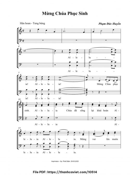 Mừng Chúa Phục Sinh - Phạm Đức Huyến - trang 1