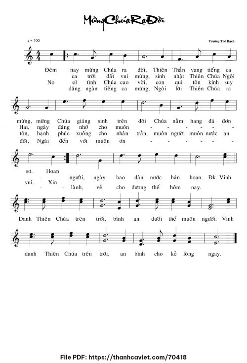Mừng Chúa ra đời - Trương Thế Bạch - trang 1