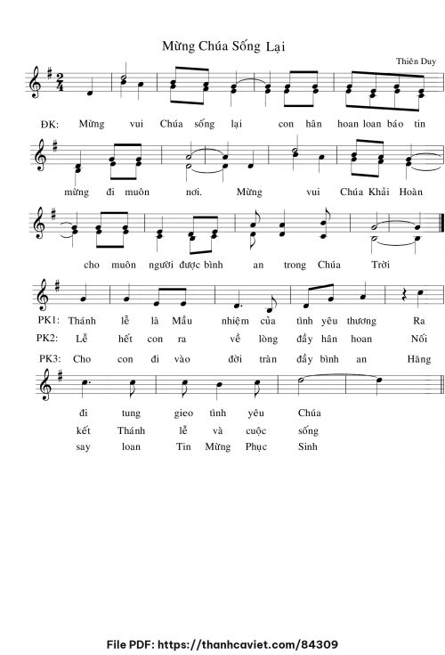 Mừng Chúa sống lại - Thiên Duy - trang 1