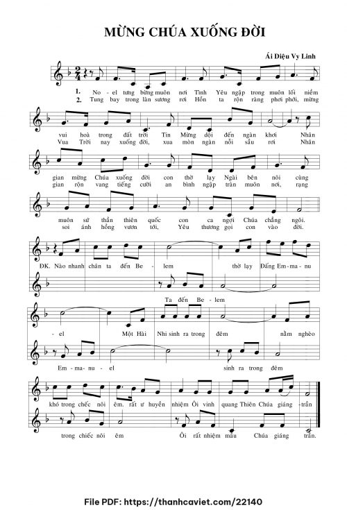 Mừng Chúa xuống đời - Sr. Ái Diệu Vy Linh - trang 1