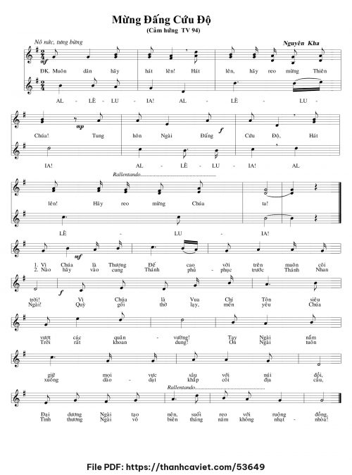 Mừng Đấng cứu độ - Nguyên Kha - trang 1