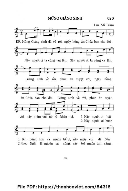 Mừng Giáng Sinh - Lm. Mi Trầm - trang 1