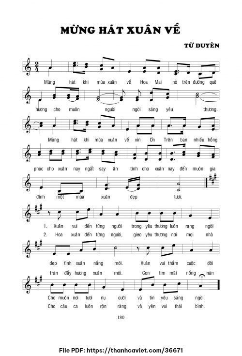 Mừng hát xuân về - Lm. Từ Duyên - trang 1