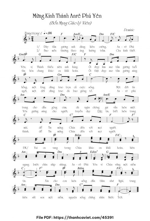Mừng kính Thánh Anrê Phú Yên - Lm. Dominic - trang 1