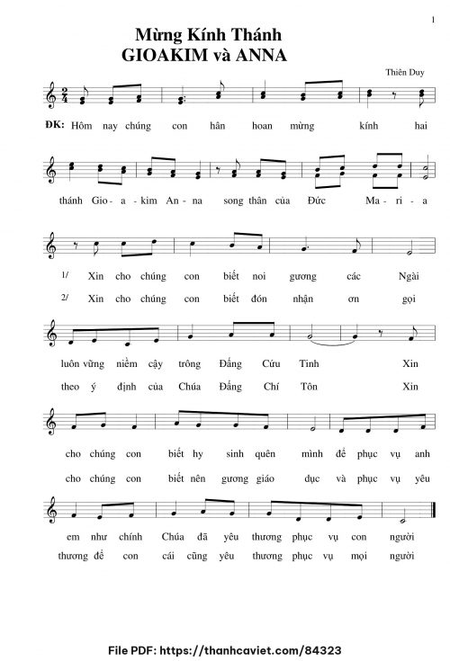 Mừng kính Thánh GioaKim và Anna - Thiên Duy - trang 1