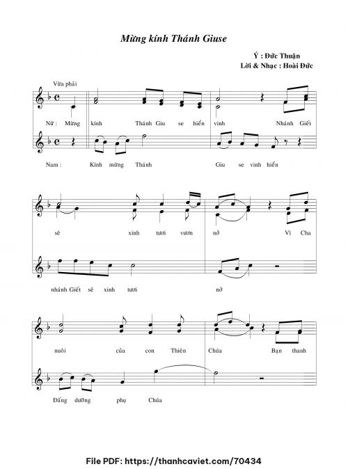 Mừng kính thánh Giuse - Lm. Hoài Đức - trang 1