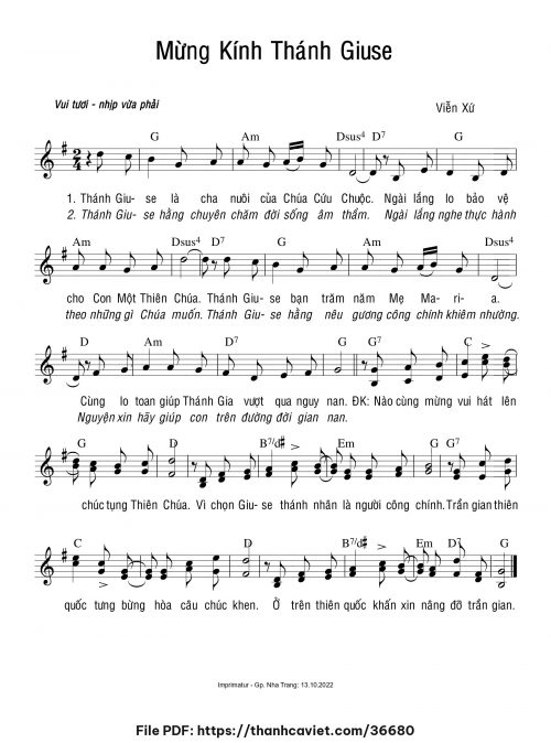 Mừng kính Thánh Giuse - Viễn Xứ - trang 1