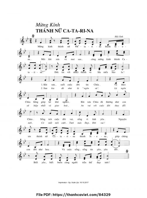 Mừng kính Thánh nữ Catarina - Hải Ánh - trang 1