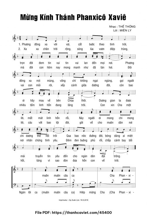 Mừng kính Thánh Phanxicô Xavie - Thế Thông - trang 1