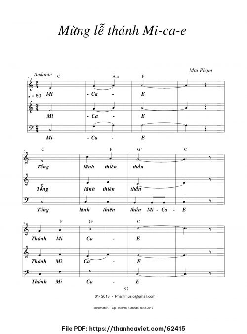 Mừng lễ thánh Micae - Mai Phạm - trang 1