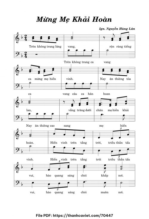 Mừng Mẹ khải hoàn - Nguyễn Hùng Lân - trang 1