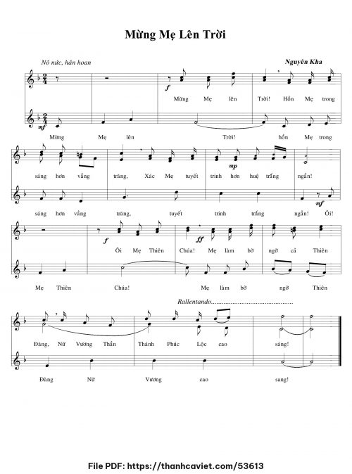 Mừng Mẹ lên trời - Nguyên Kha - trang 1