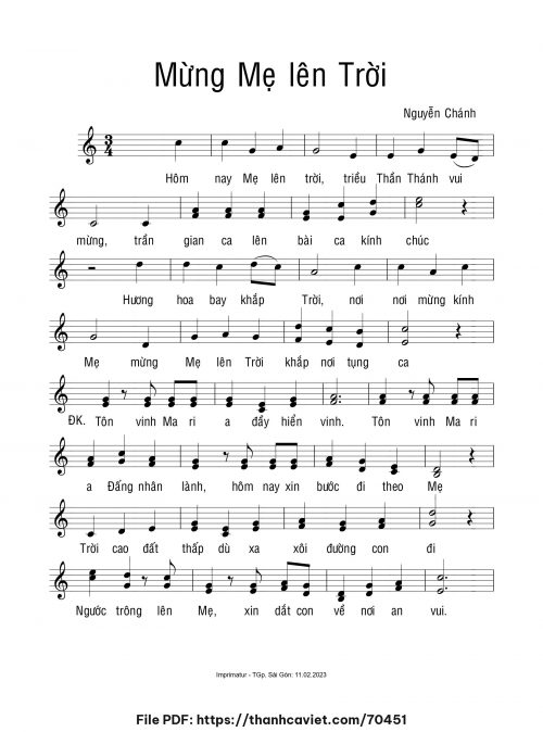 Mừng Mẹ lên trời - Nguyễn Chánh - trang 1