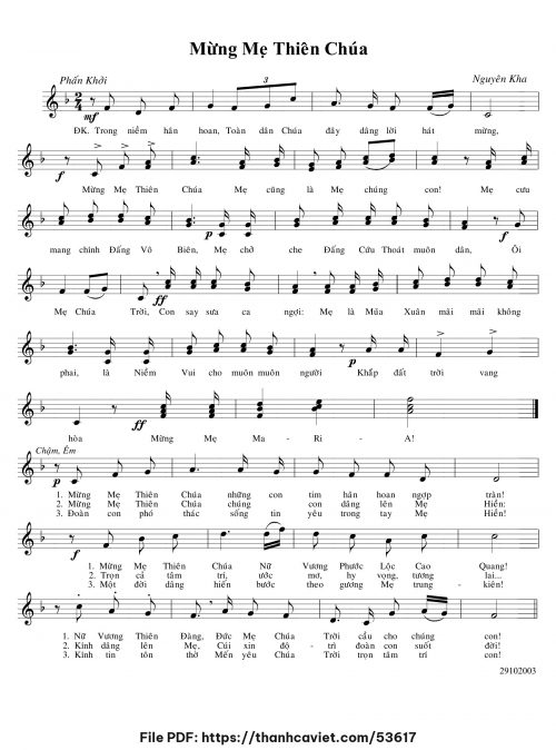 Mừng Mẹ Thiên Chúa - Nguyên Kha - trang 1