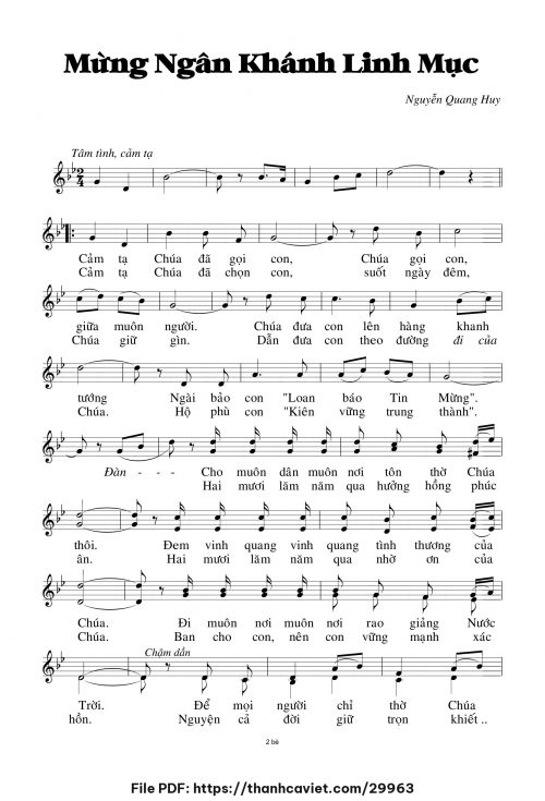 Mừng ngân khánh Linh mục - Nguyễn Quang Huy - trang 1