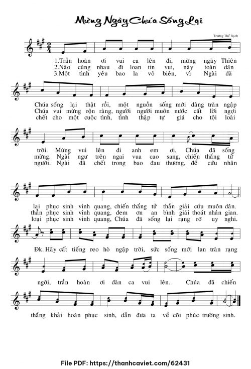 Mừng ngày Chúa sống lại - Trương Thế Bạch - trang 1