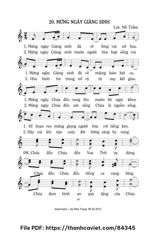 Mừng ngày Giáng Sinh - Lm. Mi Trầm - trang 1