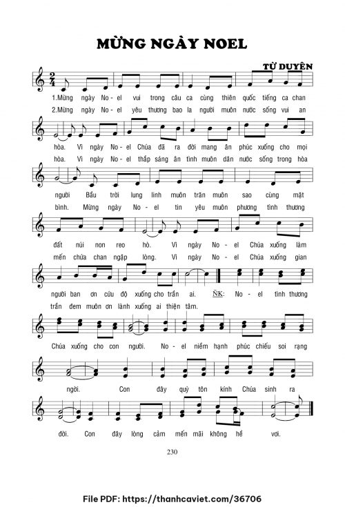 Mừng ngày Noel - Lm. Từ Duyên - trang 1