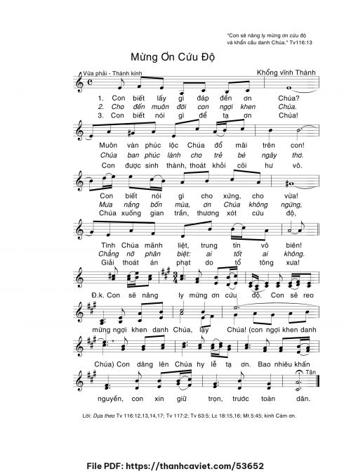 Mừng ơn cứu độ - Khổng Vĩnh Thành - trang 1