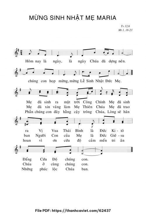 Mừng sinh nhật Mẹ Maria - Chưa biết - trang 1