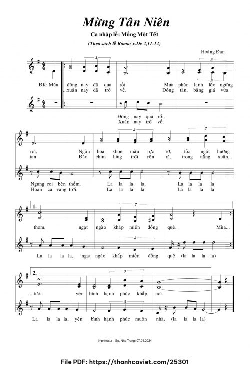 Mừng Tân niên - Hoàng Đan - trang 1