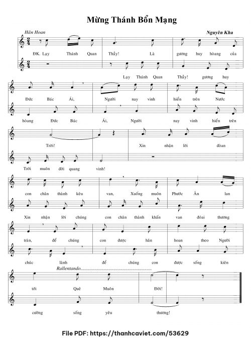 Mừng Thánh Bổn Mạng - Nguyên Kha - trang 1