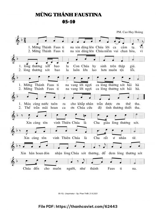 Mừng Thánh Fautina - Cao Huy Hoàng - trang 1