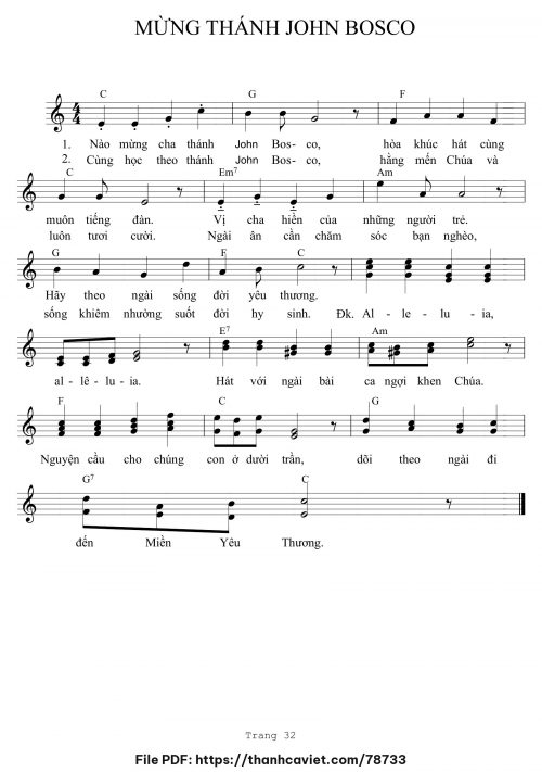 Mừng Thánh John Bosco - Đăng Khoa - trang 1