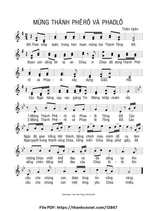 Mừng Thánh Phêrô và Phaolô - Sr. Thiên Uyên - trang 1