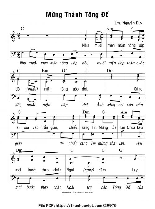 Mừng thánh tông đồ - Lm. Nguyễn Duy - trang 1