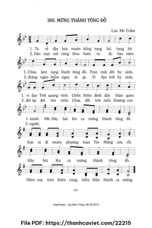 Mừng thánh Tông đồ - Lm. Mi Trầm - trang 1