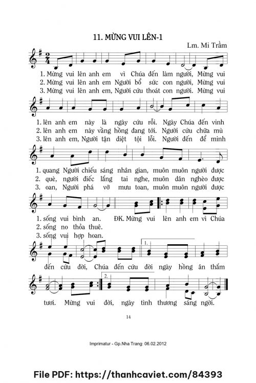 Mừng vui lên 1 - Lm. Mi Trầm - trang 1