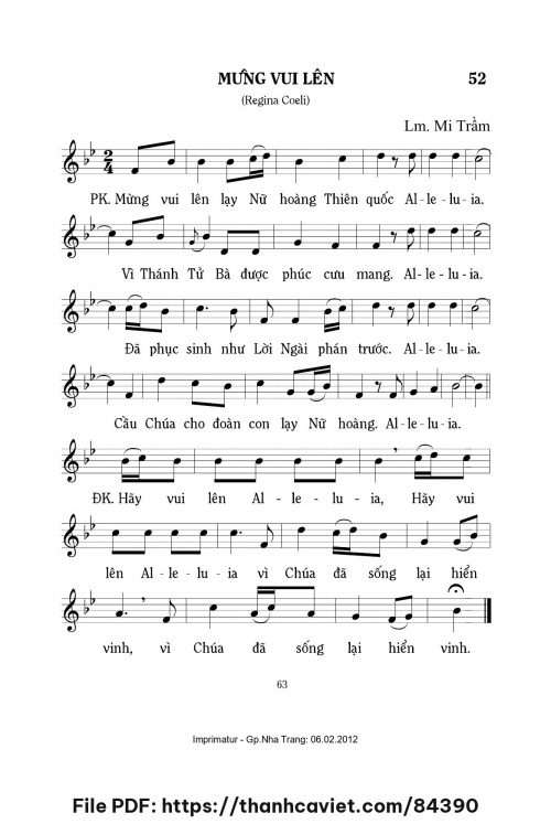 Mừng vui lên - Lm. Mi Trầm - trang 1