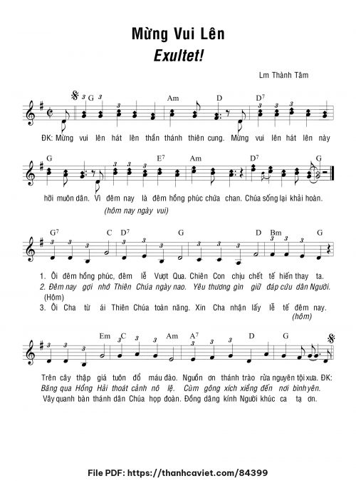 Mừng Vui Lên Exultet! - Lm. Thành Tâm - trang 1