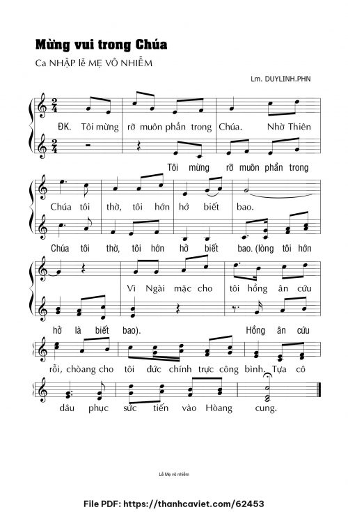 Mừng vui trong Chúa - Lm. DUYLINH.PHN - trang 1