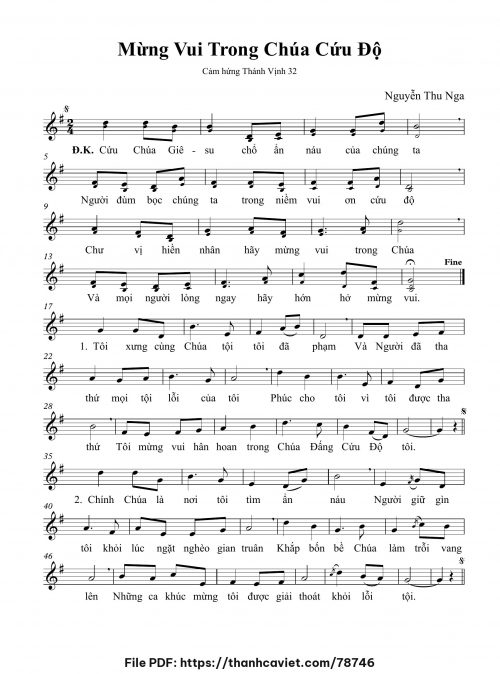 Mừng vui trong Chúa cứu độ - Nguyễn Thu Nga - trang 1