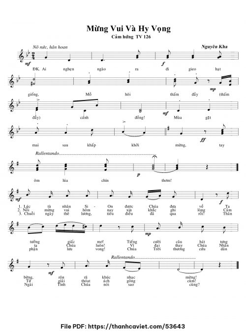 Mừng vui và hy vọng - Nguyên Kha - trang 1