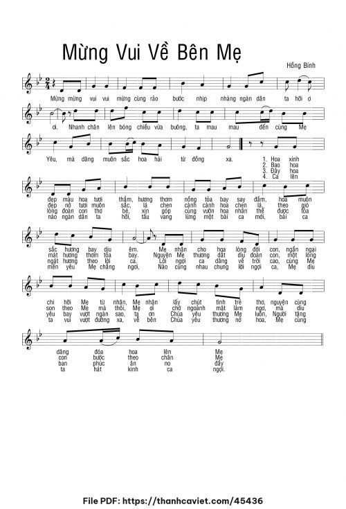Mừng vui về bên Mẹ - Hồng Bính - trang 1