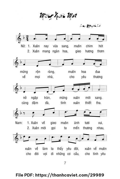 Mừng xuân mới - Lm. Nguyên Lễ - trang 1