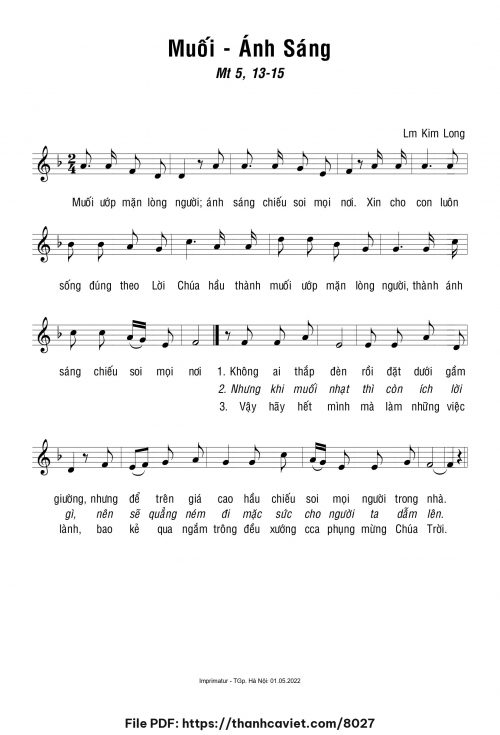 Muối – Ánh sáng - Lm. Kim Long - trang 1