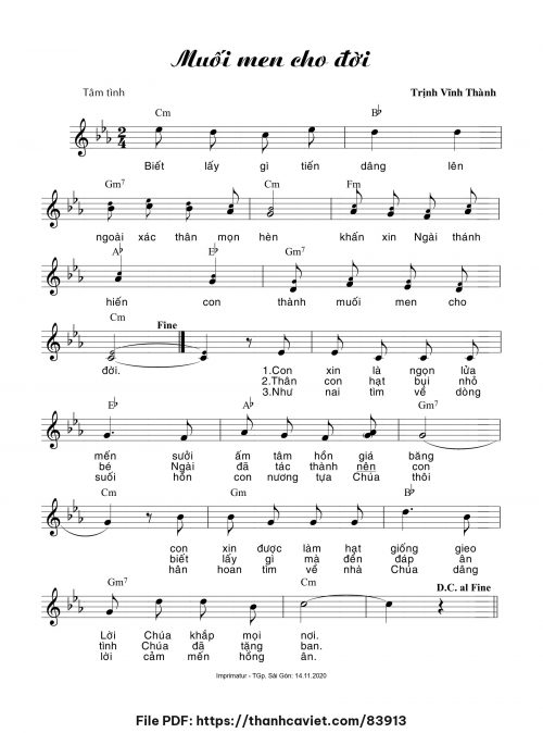 Muối men cho đời - Trịnh Vĩnh Thành - trang 1