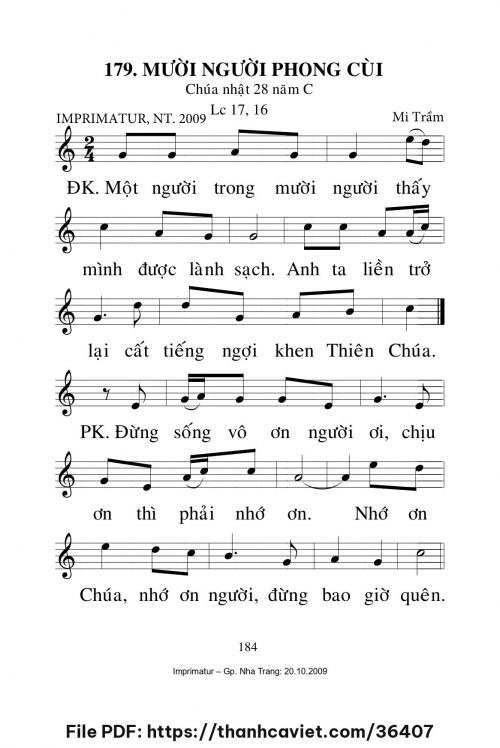Mười người phong cùi [CN28 TNC] – - Lm. Mi Trầm - trang 1