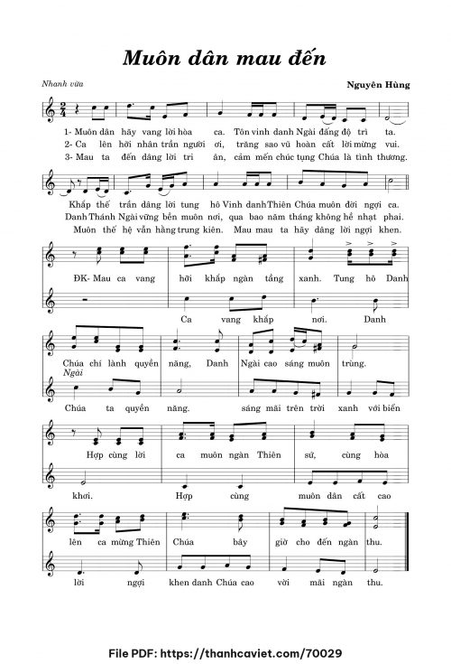 Muôn dân mau đến - Nguyễn Hùng Lân - trang 1