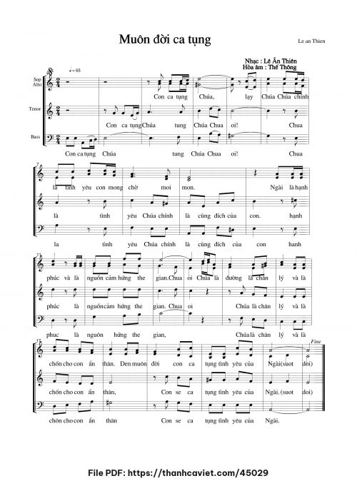 Muôn đời ca tụng - Lê Ân Thiên - trang 1
