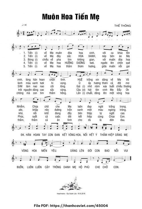Muôn hoa tiến Mẹ - Thế Thông - trang 1