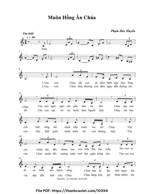 Muôn hồng ân Chúa - Phạm Đức Huyến - trang 1