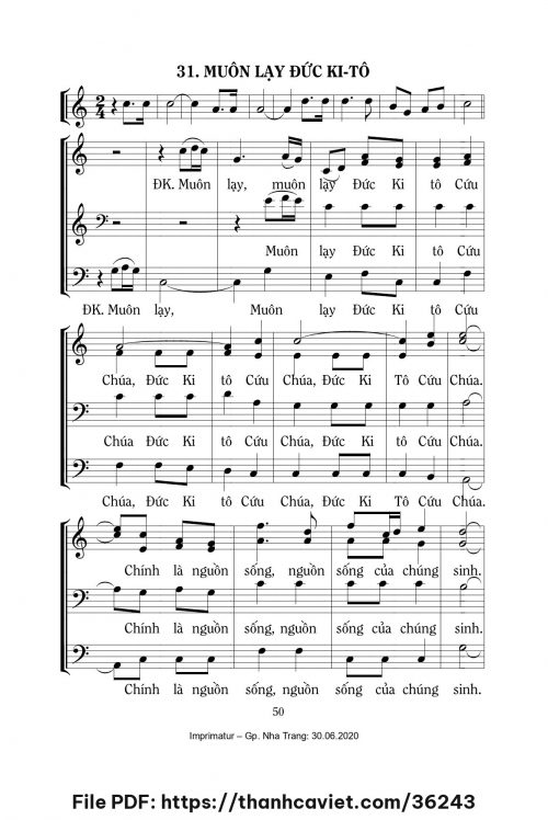 Muôn lạy Đức Kitô - Lm. Mi Trầm - trang 1