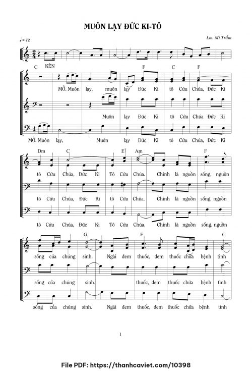 Muôn lạy Đức Kitô - Lm. Mi Trầm - trang 1
