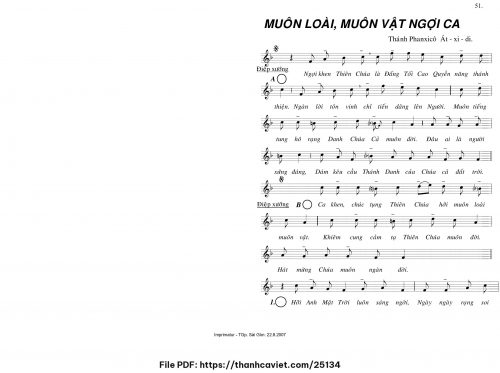 Muôn loài muôn vật ngợi ca - Lm. Nguyễn Duy - trang 1